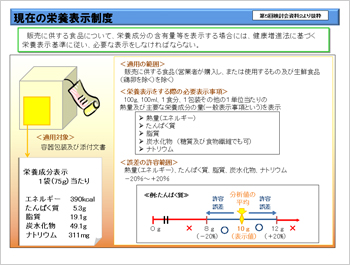 現在の栄養表示制度