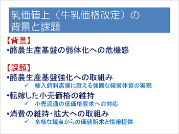 乳価値上（牛乳価格改定）の背景と課題