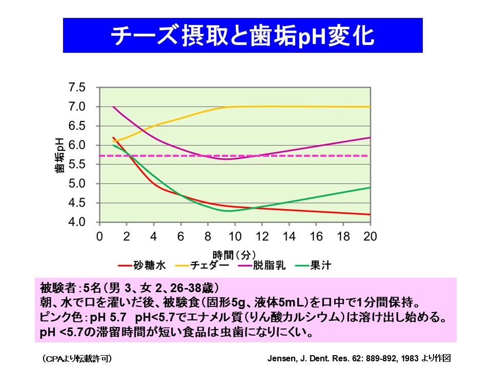 チーズ摂取と歯垢pH変化