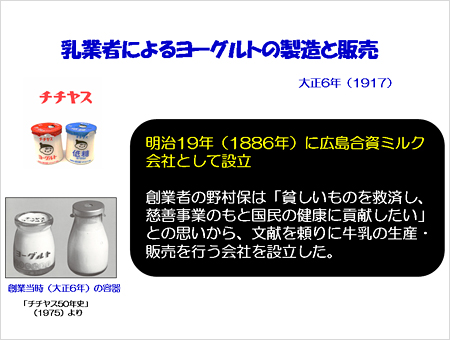 乳業者によるヨーグルトの製造と販売