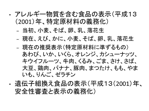 添加物を含む食品の添加物表示（３）