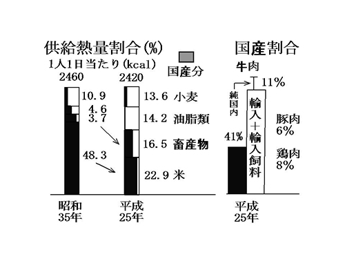 供給熱量割合 国産割合