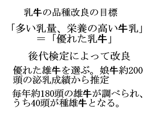 乳牛の品種改良の目標