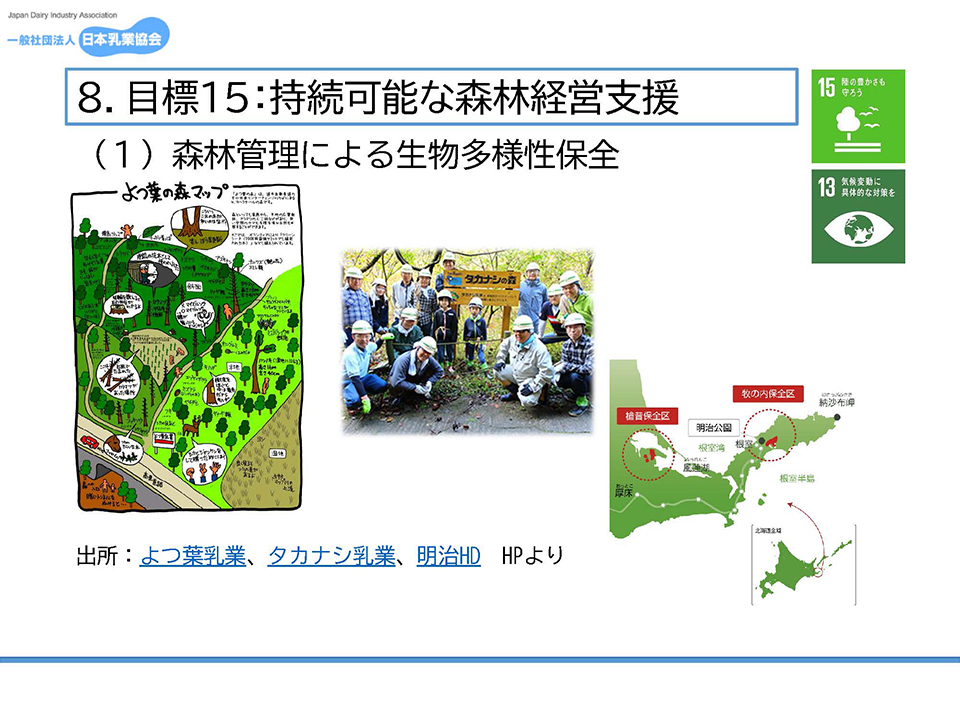 目標１５：持続可能な森林経営支援／森林管理による生物多様性保全