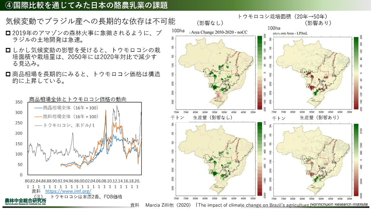 気候変動でブラジル産トウモロコシの長期的な依存は不可能