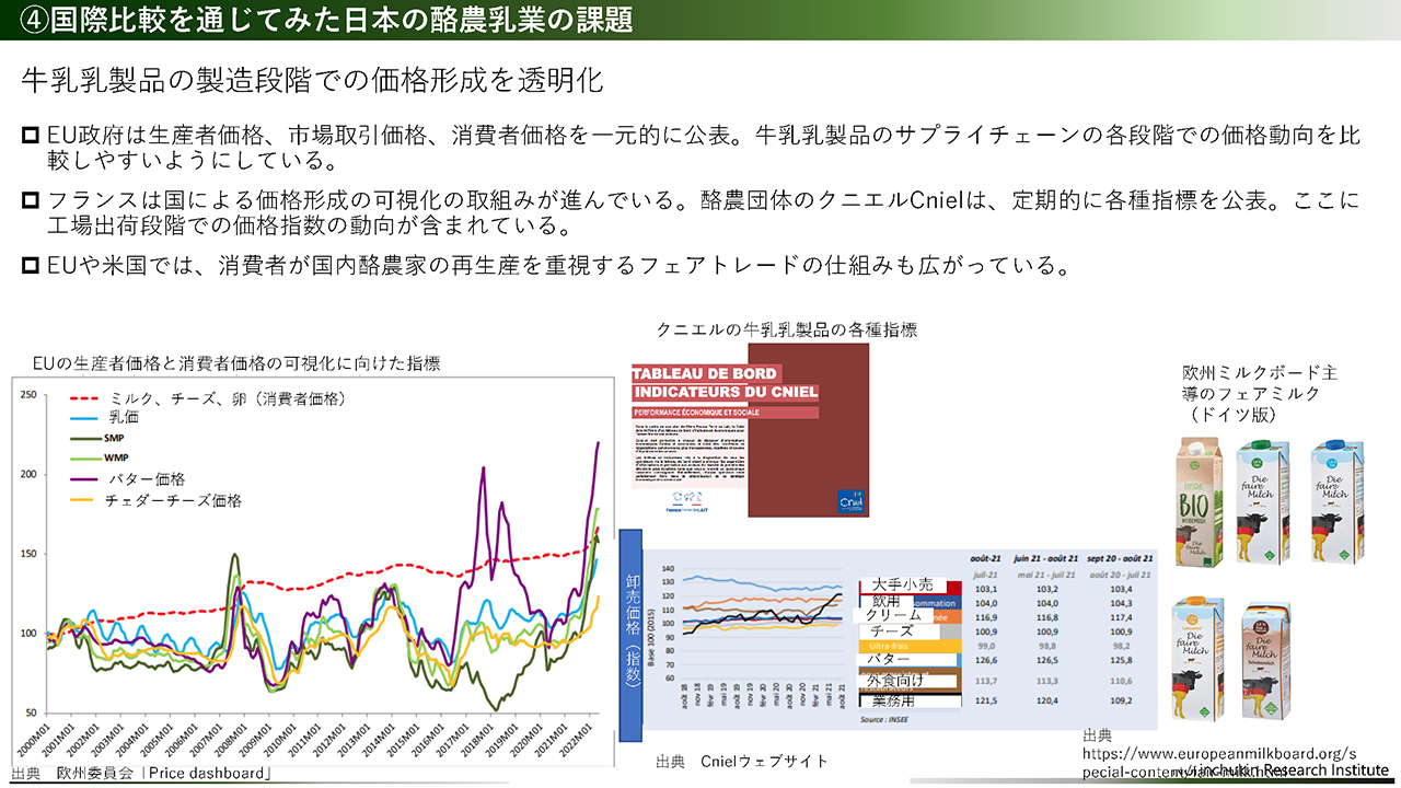 牛乳乳製品の製造段階での価格形成を透明化に