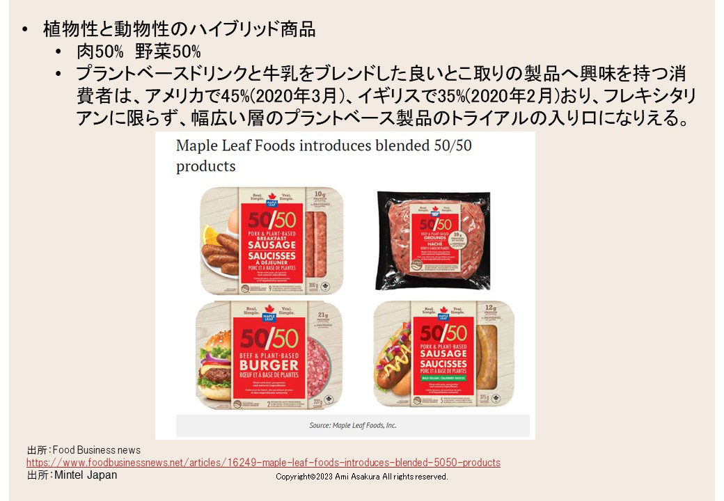 植物性と動物性のハイブリッド商品