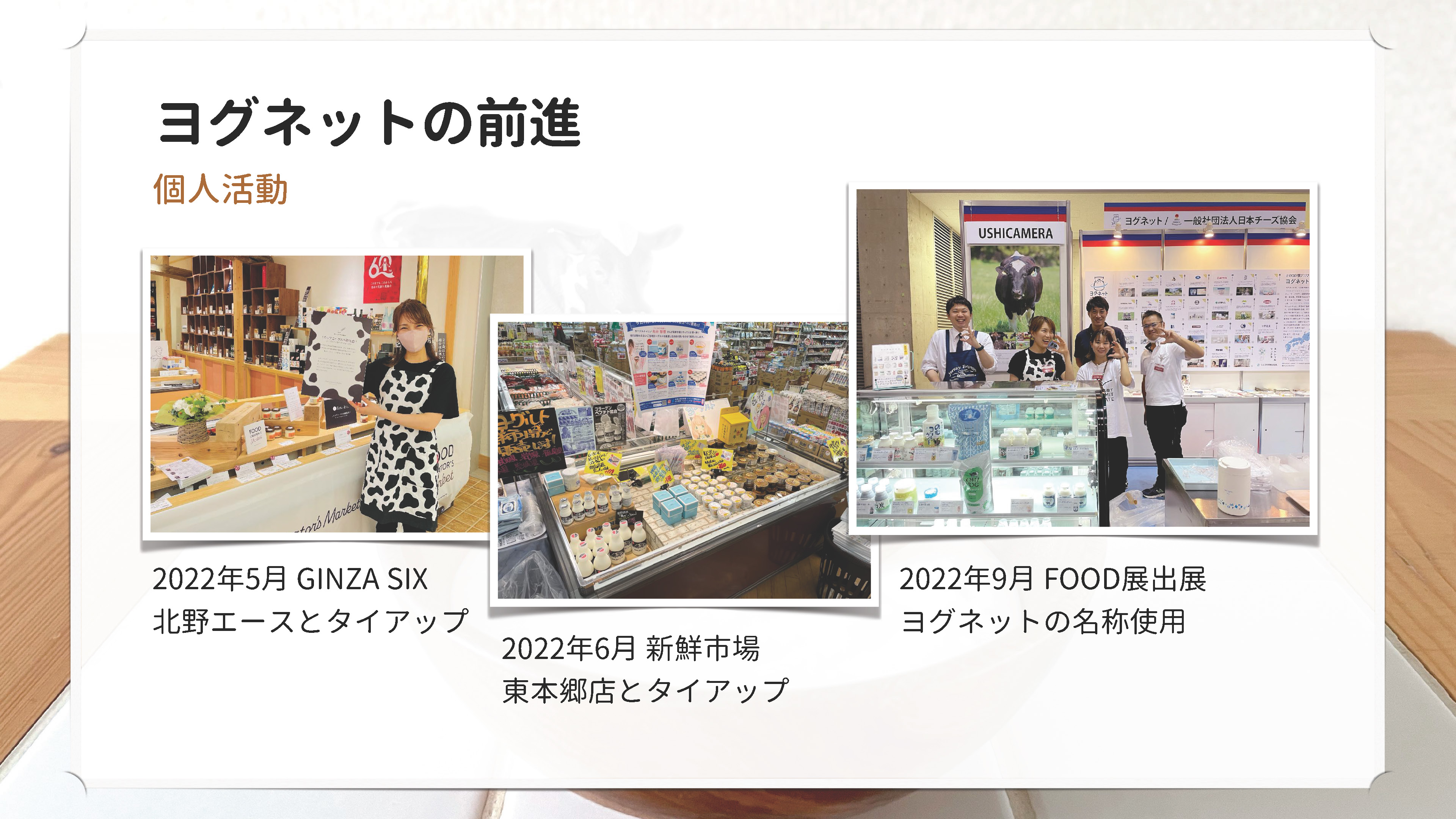 ヨグネットの前進 個人活動